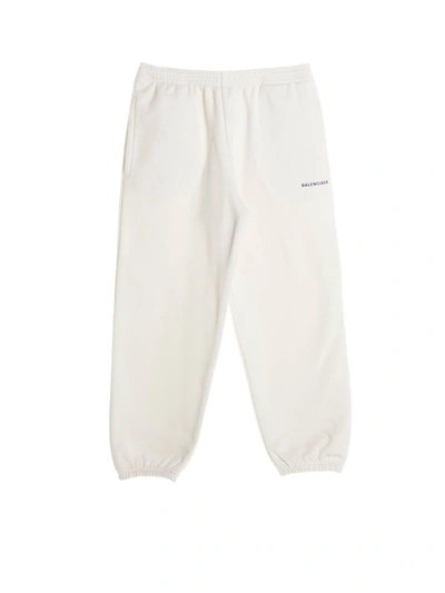 Shop Balenciaga Logo Sweatpants In White