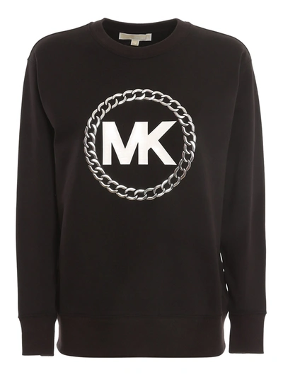 Shop Michael Kors Chain Logo Sweatshirt In Black