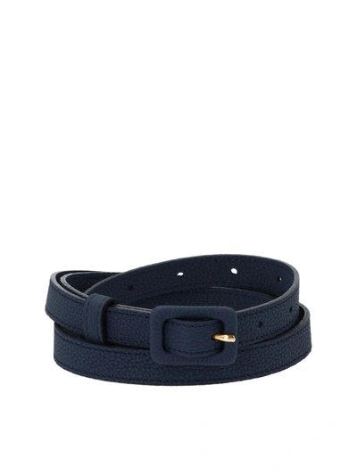Shop Agnona Ton-on-tone Buckle Belt In Blue