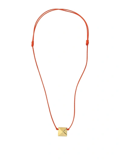 Shop Valentino Rockstud Necklace In Red