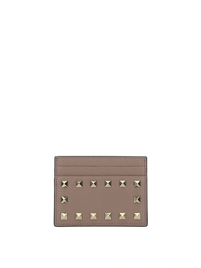 Shop Valentino Rockstud Card Holder In Pink