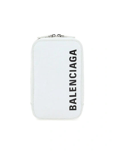 Shop Balenciaga Leather Phone Case In White