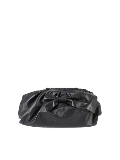 Shop Red Valentino Leather Clutch Bag In Black