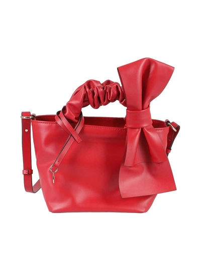 Shop Red Valentino Bow Detailed Tote In Red