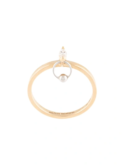 Shop Delfina Delettrez 18kt Yellow Gold Two In One Marquise Diamond Ring