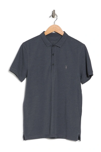 Shop Allsaints Reform Slim Fit Polo Shirt In Pier Blue Marl