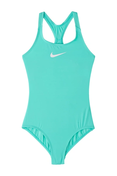 Shop Nike Swim Essential Racerback One-piece In Aurora Green