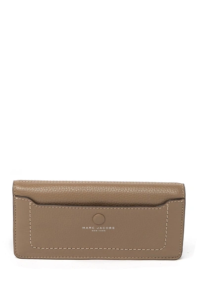 Shop Marc Jacobs Open Face Leather Wallet In French Grey