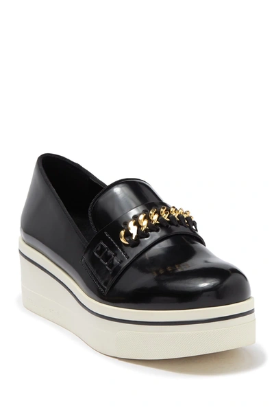 Shop Stella Mccartney Chain Strap Platform Loafer In 1000 Black