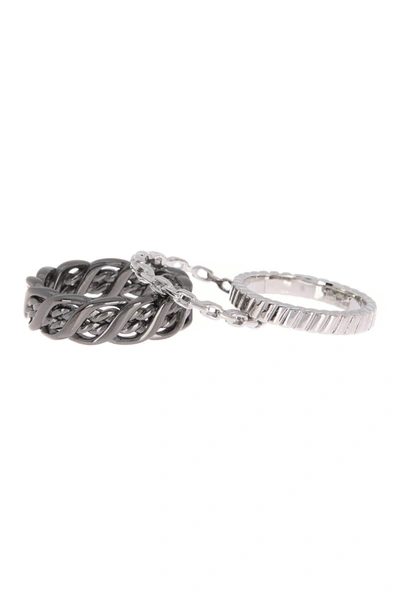 Shop Abound Frozen Chain Ring Ser In Silver- Hematite