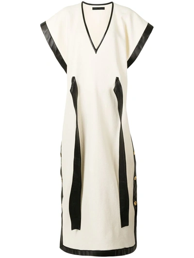 Shop Proenza Schouler Contrasting-trim Long Knitted Kaftan In White