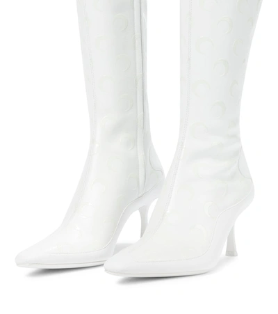 Shop Jimmy Choo X Marine Serre Leather Knee-high Boots In White