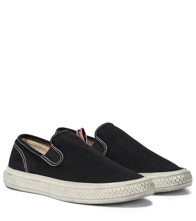 Shop Acne Studios Canvas Slip-on Sneakers In Black