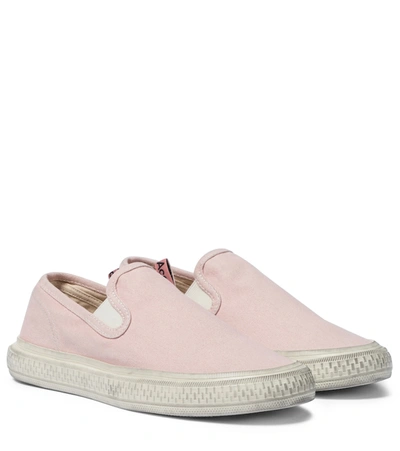 Shop Acne Studios Canvas Slip-on Sneakers In Pink