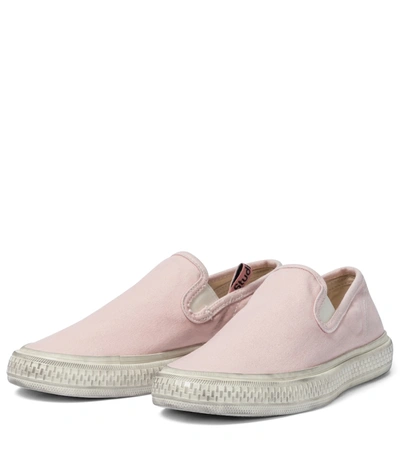 Shop Acne Studios Canvas Slip-on Sneakers In Pink