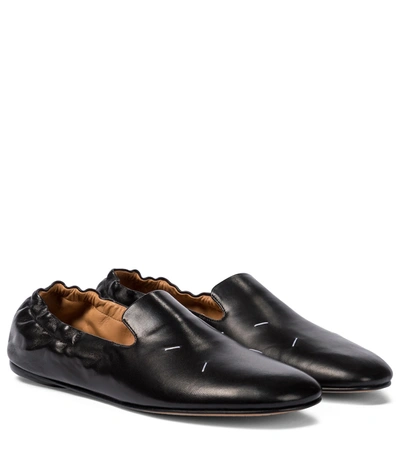 Shop Maison Margiela Leather Loafers In Black