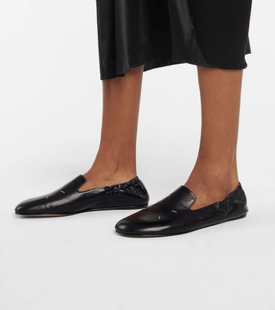 Shop Maison Margiela Leather Loafers In Black