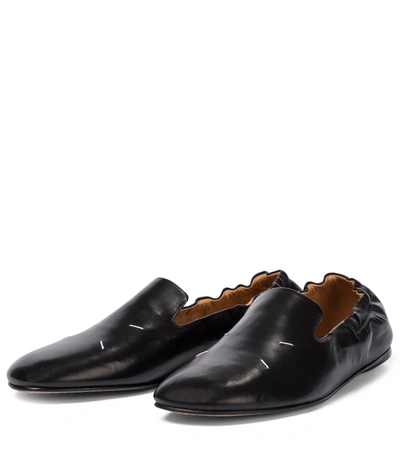 Shop Maison Margiela Leather Loafers In Black