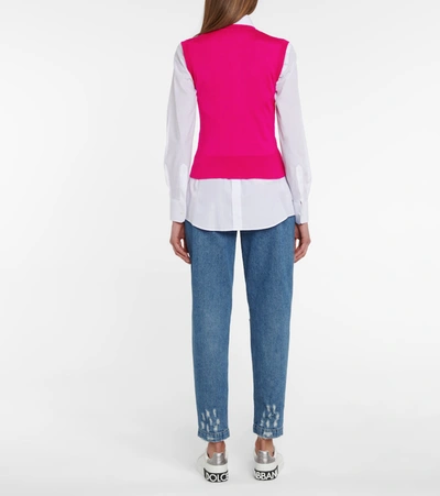 Shop Dolce & Gabbana Silk Sweater Vest In Pink