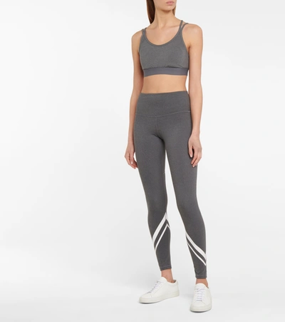 Shop Tory Sport Stretch-jersey Sports Bra In Grey