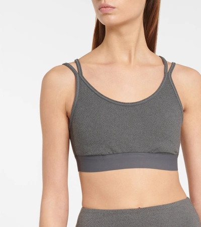 Shop Tory Sport Stretch-jersey Sports Bra In Grey