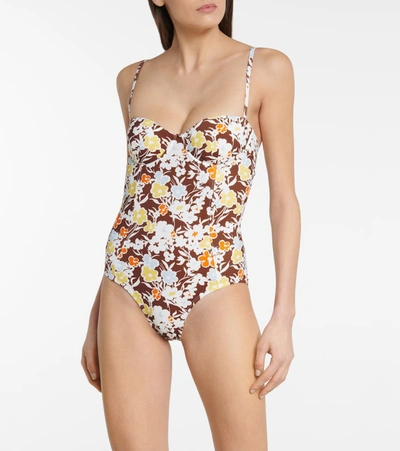 Shop Tory Burch Floral Swimsuit In Multicoloured