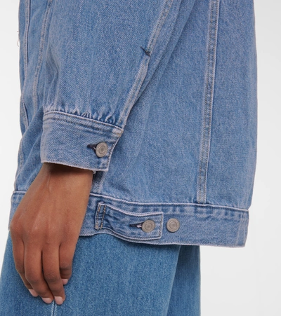Ganni Blue Levi's Edition Denim Oversized Jacket In Medium Indigo | ModeSens