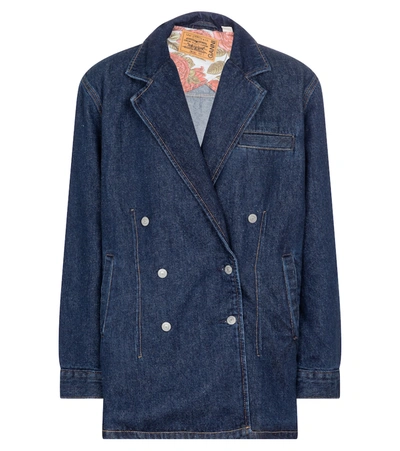 Shop Ganni X Levi's® Denim Blazer In Blue