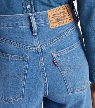 Shop Ganni X Levi's® High-rise Wide-leg Jeans In Blue