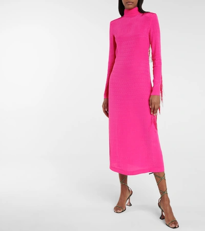 ROTATE BIRGER CHRISTENSEN REBA FRINGE-TRIMMED MAXI DRESS P00551083