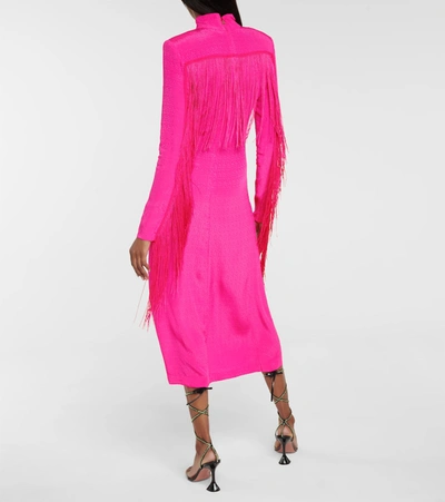 ROTATE BIRGER CHRISTENSEN REBA FRINGE-TRIMMED MAXI DRESS P00551083