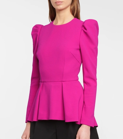 Shop Rebecca Vallance Amina Crêpe Peplum Top In Pink