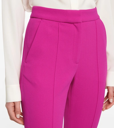 Shop Rebecca Vallance Amina High-rise Flared Crêpe Pants In Pink