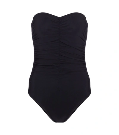 Shop Karla Colletto Basics Ruched Swimsuit In Black