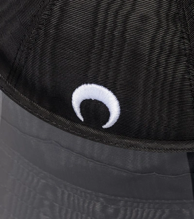 Marine Serre Moon Logo Embroidered Moiré Bell Hat In Black