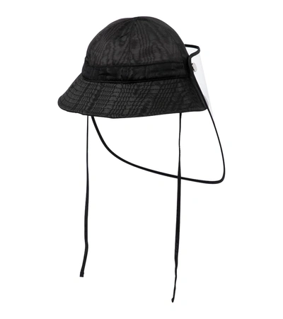 Marine Serre Moon Logo Embroidered Moiré Bell Hat In Black
