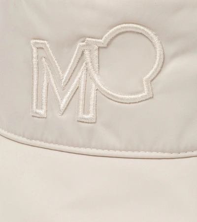 Shop Moncler Logo Gabardine Bucket Hat In Beige