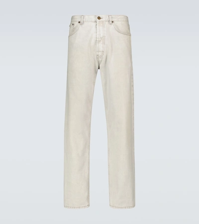 Shop Saint Laurent Straight-cut Jeans In Grey