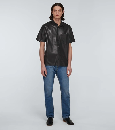 Shop Nanushka Vegan Leather Shirt In Black