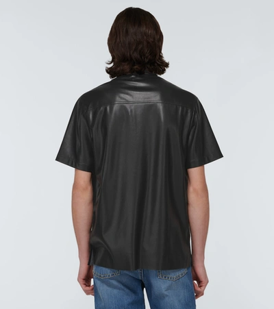 Shop Nanushka Vegan Leather Shirt In Black