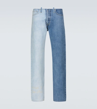 Shop Maison Margiela Two-toned Jeans In Blue