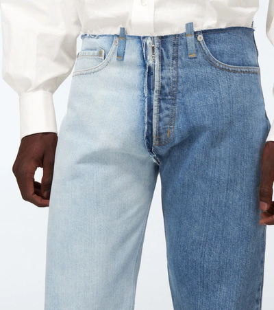 Shop Maison Margiela Two-toned Jeans In Blue