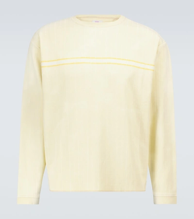 Shop Erl Cotton Crewneck Sweater In Neutrals