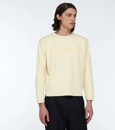 Shop Erl Cotton Crewneck Sweater In Neutrals