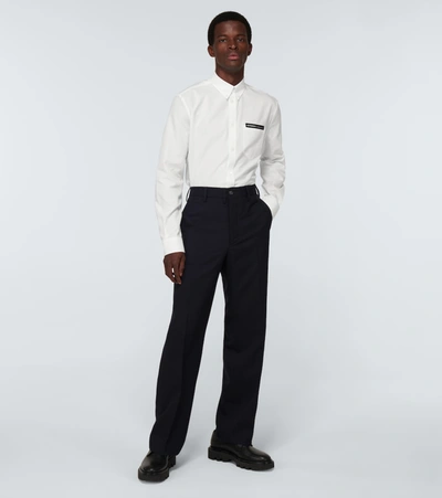 Shop Givenchy Cotton Oxford Shirt With Webbing In White