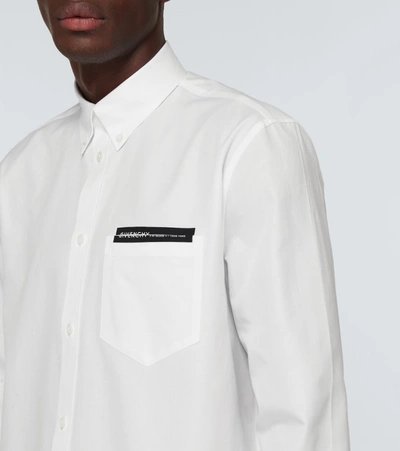 Shop Givenchy Cotton Oxford Shirt With Webbing In White