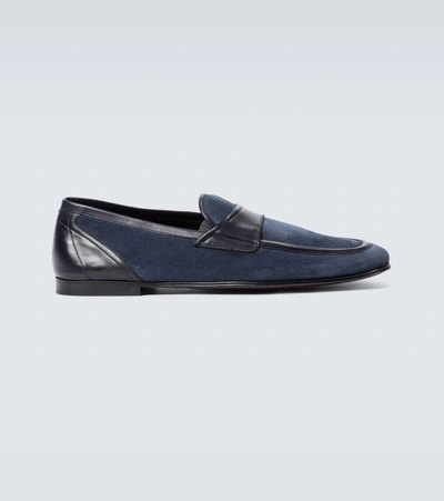 Shop Dolce & Gabbana Suede Loafers In Blue