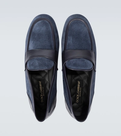 Shop Dolce & Gabbana Suede Loafers In Blue