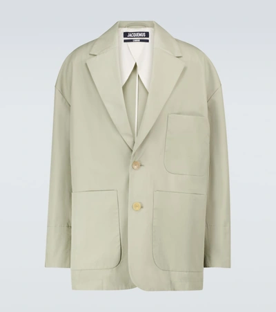 Shop Jacquemus Le Caban Santon Blazer In Green