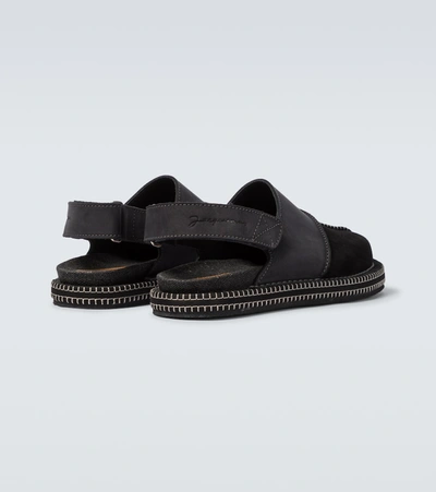 Shop Jacquemus Les Mules Blé Paneled Mules In Black